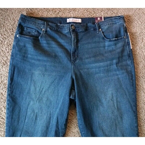 Gloria Vanderbilt Amanda Denim Capri Cropped Jeans 20W Stretch Swan Series New - Picture 3 of 13